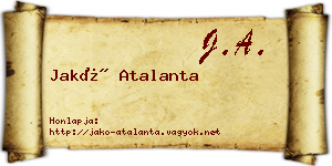 Jakó Atalanta névjegykártya